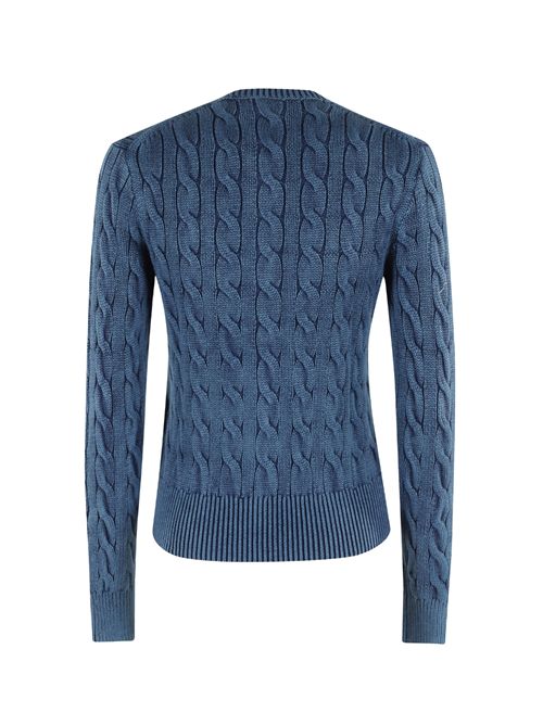 Cardigan a trecce in cotone Blu POLO RALPH LAUREN | 211955325005